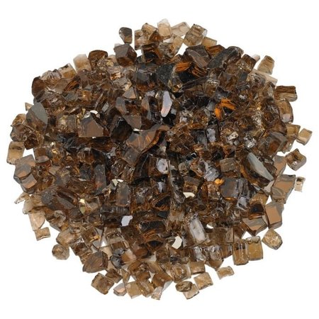 AMERICAN FIRE GLASS 1/2 in Copper Reflective Fire Glass, 10 Lb Bag AFF-COPRF12-10